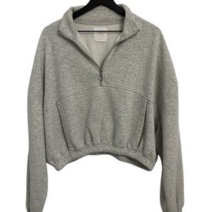 Lazy Sunday Light Gray Quarter-Zip Sweatshirt
